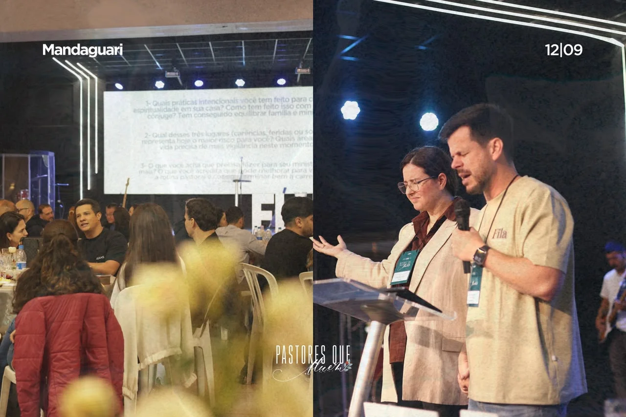 Participantes e momento de oração no Regional de Mandaguari.